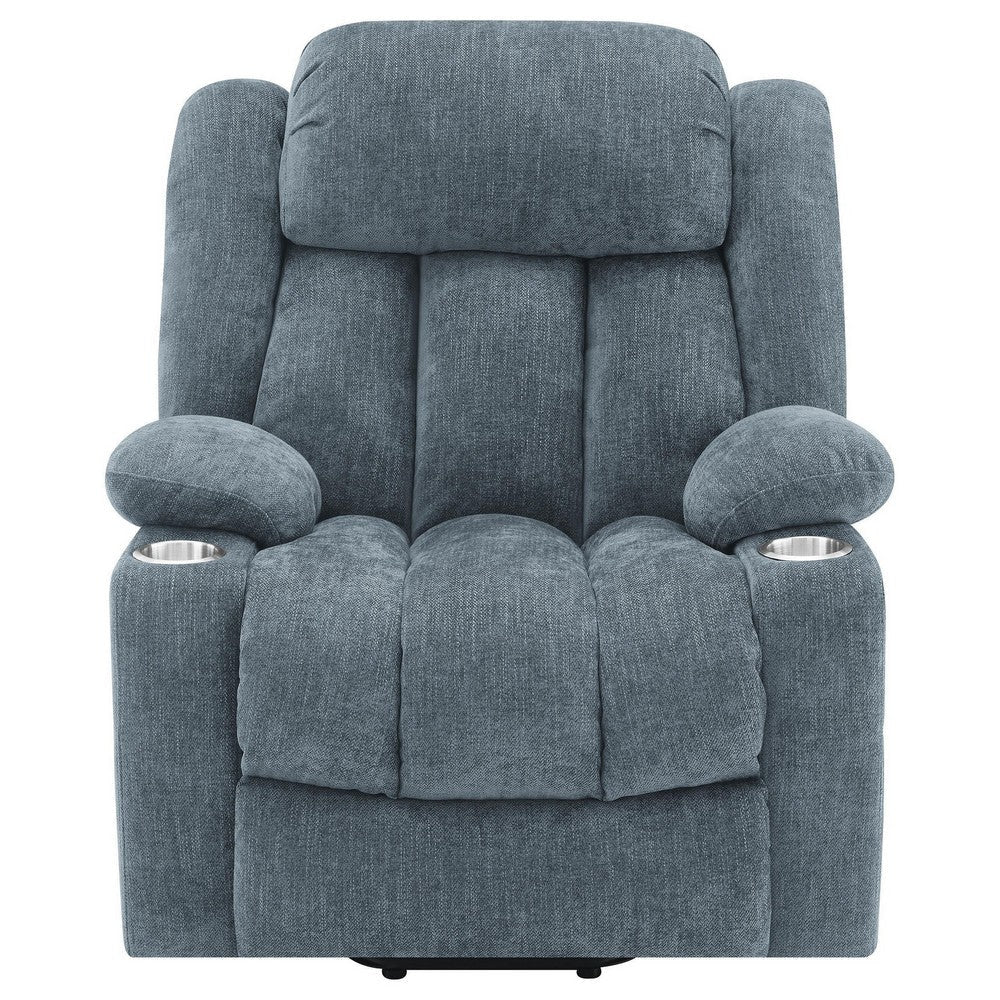 Limi Power Lift Recliner Chair Slate Blue USB Port Cupholders BM329620