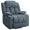 Limi Power Lift Recliner Chair Slate Blue USB Port Cupholders BM329620