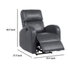 Nami Power Recliner Chair Rich Gray Faux Leather Plush Pillow Back BM329621