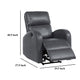 Nami Power Recliner Chair Rich Gray Faux Leather Plush Pillow Back BM329621