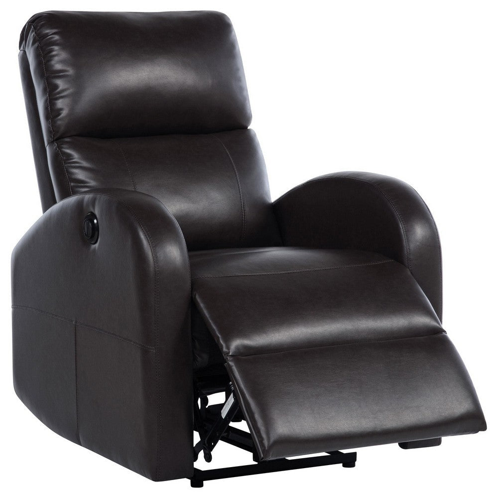 Nami Power Recliner Chair Plush Cushioned Espresso Brown Faux Leather BM329622