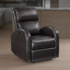 Nami Power Recliner Chair, Plush Cushioned Espresso Brown Faux Leather