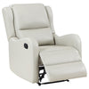 Mayra Manual Recliner Chair English Arms Plush Ivory Faux Leather BM329623