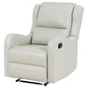 Mayra Manual Recliner Chair English Arms Plush Ivory Faux Leather BM329623