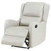 Mayra Manual Recliner Chair English Arms Plush Ivory Faux Leather BM329623