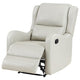 Mayra Manual Recliner Chair English Arms Plush Ivory Faux Leather BM329623