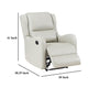 Mayra Manual Recliner Chair English Arms Plush Ivory Faux Leather BM329623