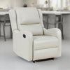 Mayra Manual Recliner Chair, English Arms, Plush Ivory Faux Leather