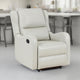 Mayra Manual Recliner Chair, English Arms, Plush Ivory Faux Leather