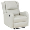 Mayra Manual Recliner Chair English Arms Plush Ivory Faux Leather BM329623