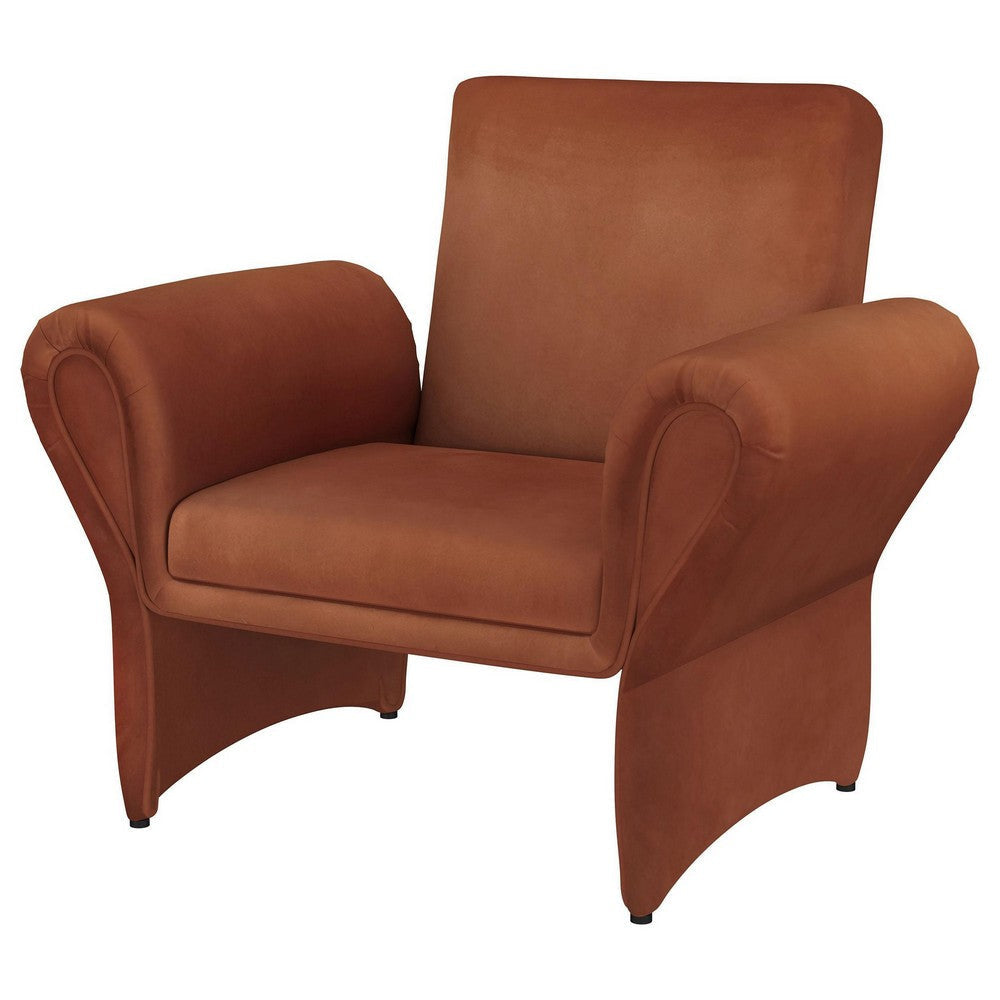 Lione Accent Armchair Contemporary Rolled Flared Arms Rust Brown BM329626