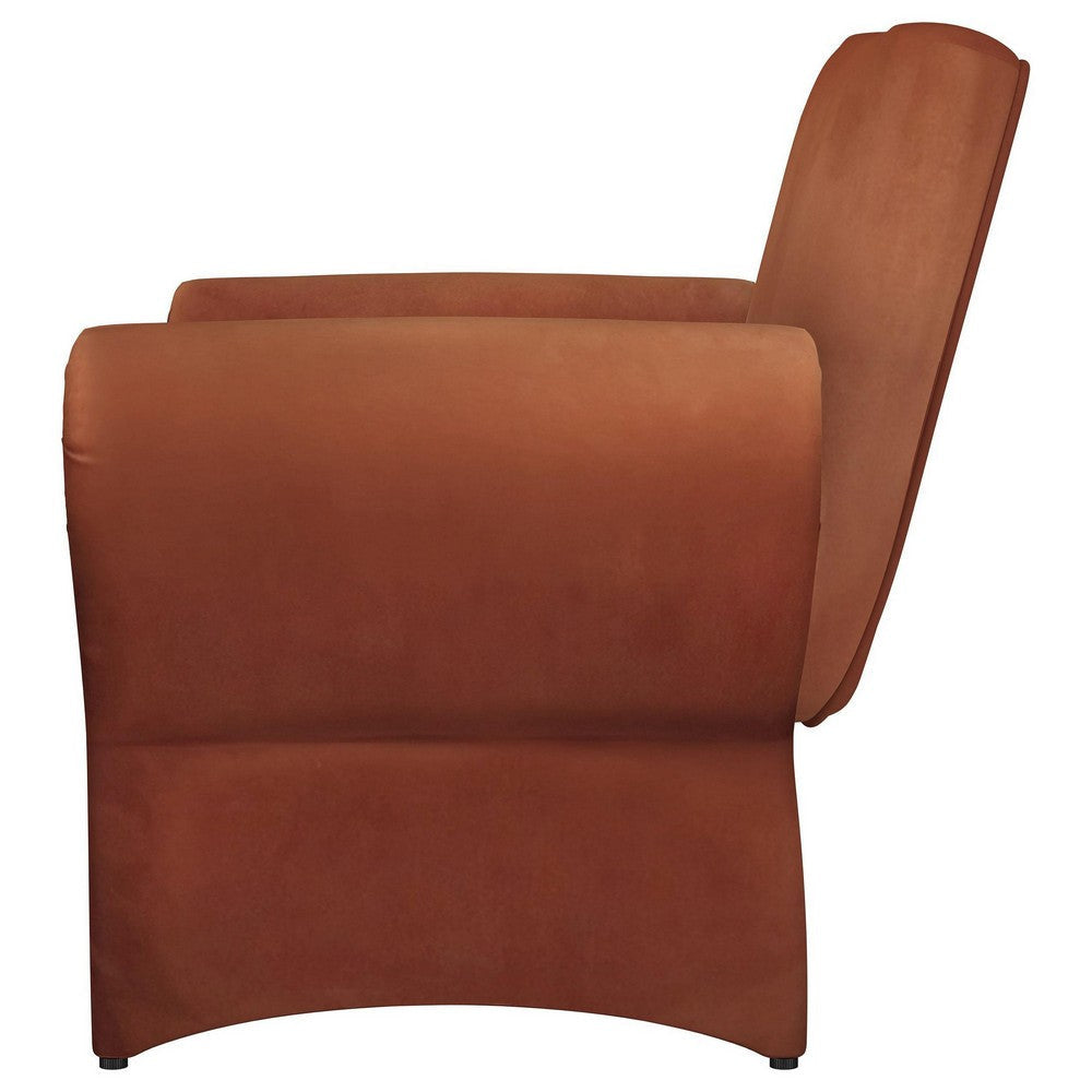 Lione Accent Armchair Contemporary Rolled Flared Arms Rust Brown BM329626