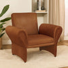 Lione Accent Armchair, Contemporary Rolled Flared Arms, Rust Brown