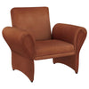 Lione Accent Armchair, Contemporary Rolled Flared Arms, Rust Brown
