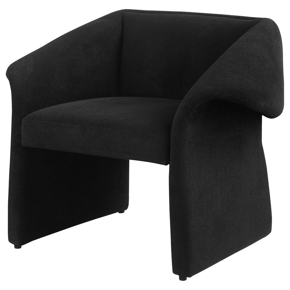 Allena Accent Chair Contemporary Sloped Arms Classic Black Fabric