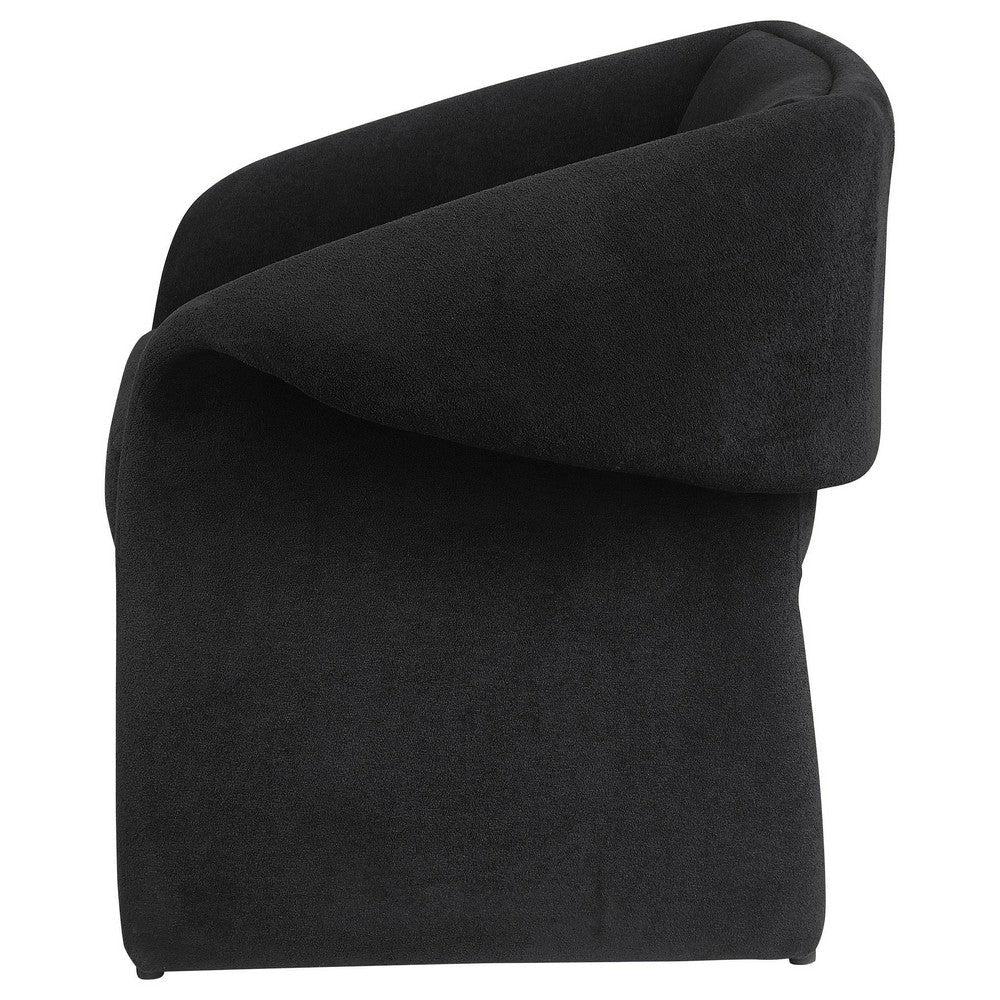Allena Accent Chair Contemporary Sloped Arms Classic Black Fabric