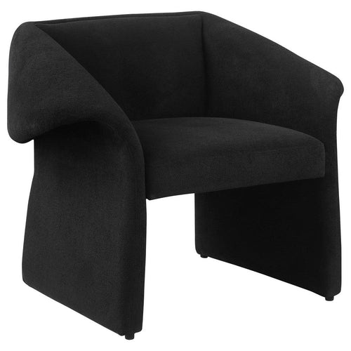 Allena Accent Chair, Contemporary Sloped Arms, Classic Black Fabric