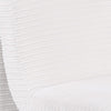 Adira Accent Chair, Modern Curved Armless Body, Ribbed Ivory Fabric