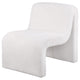 Adira Accent Chair Modern Curved Armless Body Ribbed Ivory Fabric