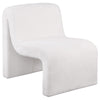 Adira Accent Chair Modern Curved Armless Body Ribbed Ivory Fabric