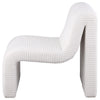 Adira Accent Chair Modern Curved Armless Body Ribbed Ivory Fabric