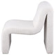 Adira Accent Chair Modern Curved Armless Body Ribbed Ivory Fabric
