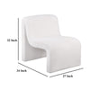 Adira Accent Chair Modern Curved Armless Body Ribbed Ivory Fabric