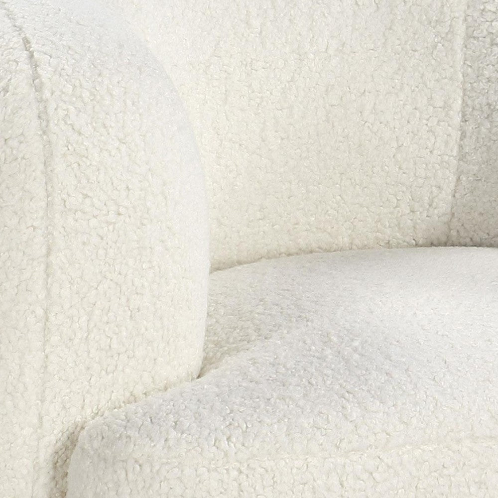 Linia, Accent Chair, Soft Cushioned Barrel Back, Ivory, Brown Wood