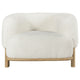Linia Accent Chair Soft Cushioned Barrel Back Ivory Brown Wood