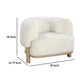 Linia Accent Chair Soft Cushioned Barrel Back Ivory Brown Wood