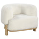 Linia Accent Chair Soft Cushioned Barrel Back Ivory Brown Wood