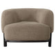 Linia Accent Chair Soft Cushioned Barrel Back Brown Black Wood