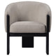 Vala Accent Chair Modern Plush Beige Boucle Barrel Back Black Wood BM329633