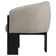 Vala Accent Chair Modern Plush Beige Boucle Barrel Back Black Wood BM329633