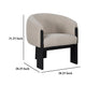 Vala Accent Chair Modern Plush Beige Boucle Barrel Back Black Wood BM329633
