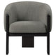 Vala Accent Chair Modern Plush Gray Boucle Barrel Back Black Wood BM329634