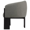 Vala Accent Chair Modern Plush Gray Boucle Barrel Back Black Wood BM329634