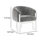 Vala Accent Chair Modern Plush Gray Boucle Barrel Back Black Wood BM329634