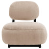 Diasa Armless Accent Chair, Camel Brown Fabric, Thick Foam Cushions