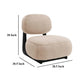 Diasa Armless Accent Chair, Camel Brown Fabric, Thick Foam Cushions