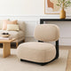 Diasa Armless Accent Chair, Camel Brown Fabric, Thick Foam Cushions