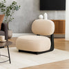 Diasa Armless Accent Chair, Camel Brown Fabric, Thick Foam Cushions