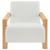 Fitz Accent Chair Soft Ivory Boucle Cushions Natural Brown Wood