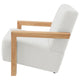 Fitz Accent Chair Soft Ivory Boucle Cushions Natural Brown Wood
