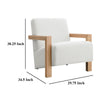 Fitz Accent Chair Soft Ivory Boucle Cushions Natural Brown Wood