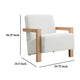 Fitz Accent Chair Soft Ivory Boucle Cushions Natural Brown Wood