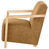 Ellon Accent Armchair Soft Honey Orange Cushioned Natural Brown Wood