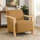 Ellon Accent Armchair, Soft Honey Orange Cushioned, Natural Brown Wood