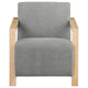 Ellon Accent Armchair Soft Light Gray Cushioned Natural Brown Wood BM329641