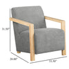 Ellon Accent Armchair Soft Light Gray Cushioned Natural Brown Wood BM329641